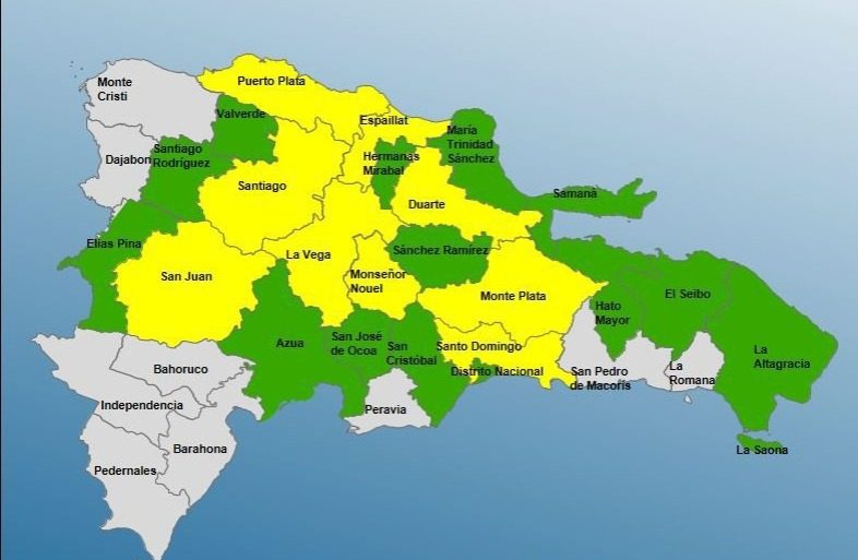 23 provincias continúan bajo alerta por por lluvias en el país 23 provincias continúan bajo alerta por por lluvias en el país