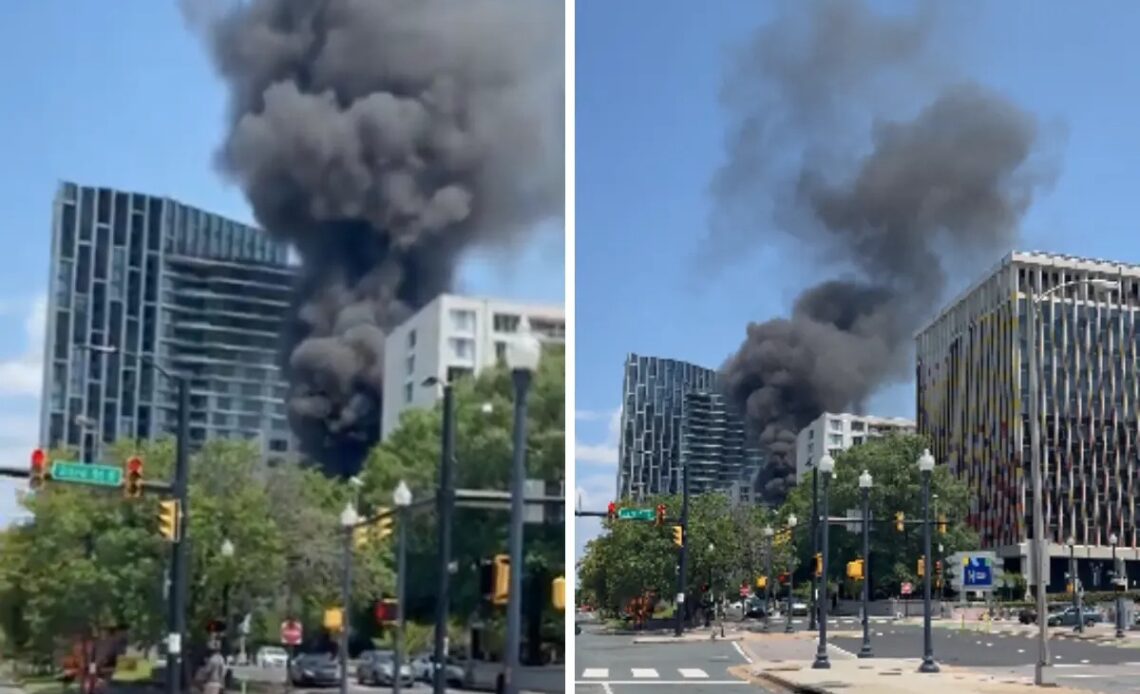 Una camioneta de Amazon explota en Washington D.C. Una camioneta de Amazon explota en Washington D.C.